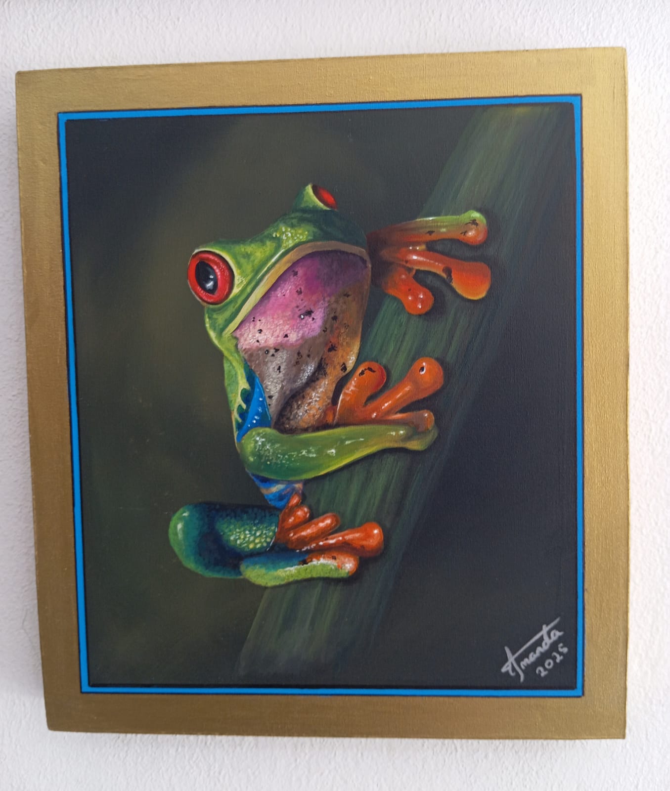 Tree Frog in Gold Frame